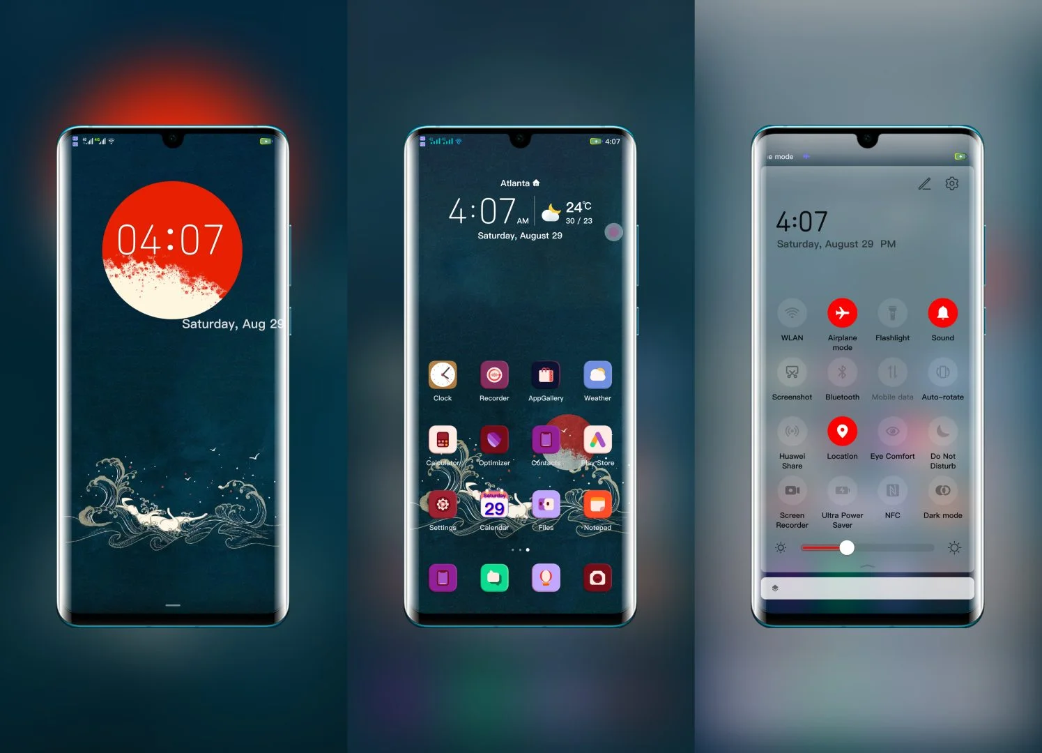 East Red and Blue EMUI Theme
