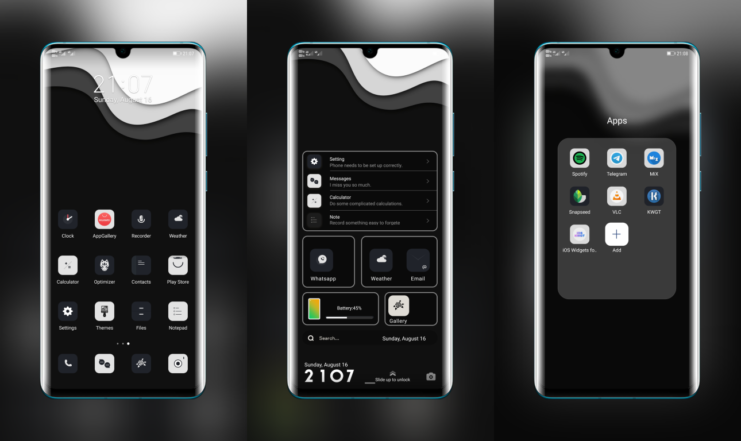 Mono Dark EMUI Theme