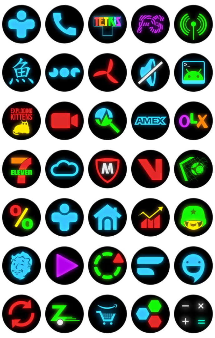Neon Glow C Icon Pack