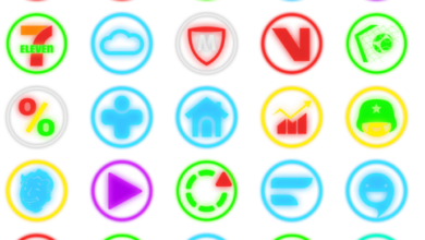 Neon Glow Rings Icon Pack
