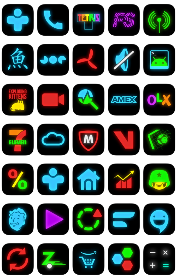 Neon Glow Icon Pack
