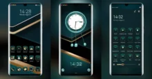 The Dark Green Glowed Golden EMUI Theme
