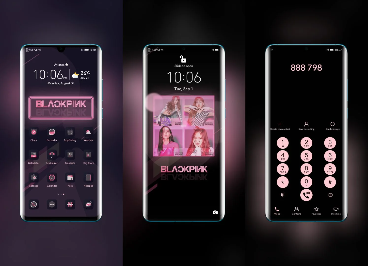 Black Pink EMUI Theme