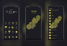 Blackish Yellow EMUI Theme