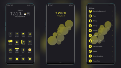 Blackish Yellow EMUI Theme