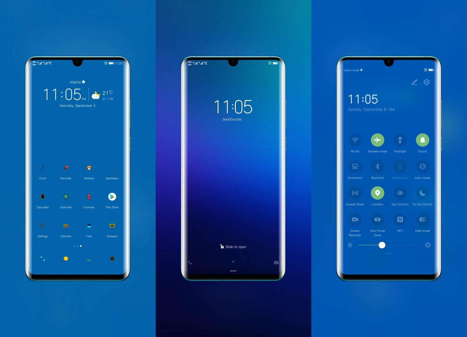 Dark Blue EMUI Theme