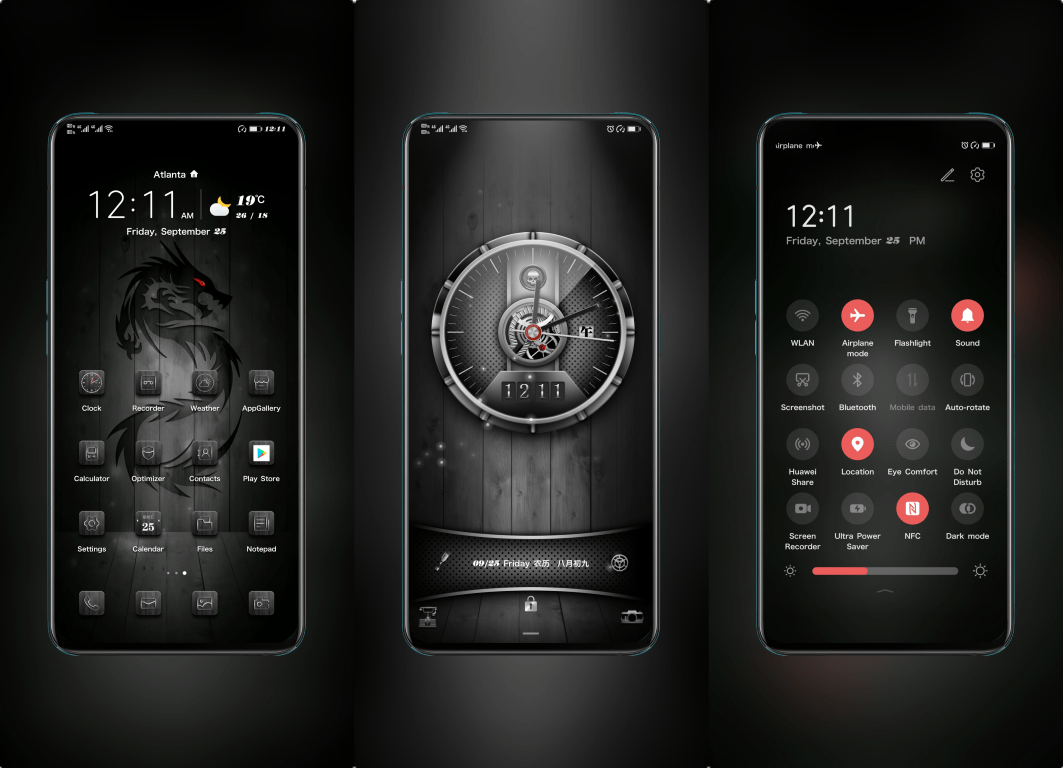 Dark Night 10 EMUI Theme