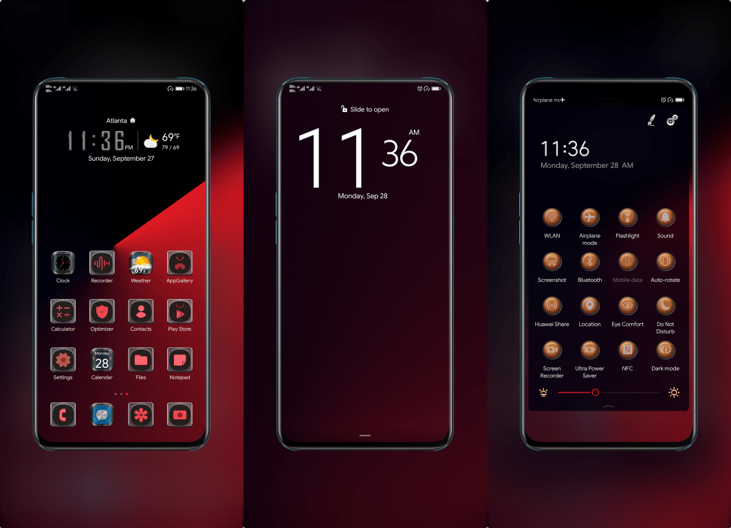 Reds Slim Art EMUI Theme