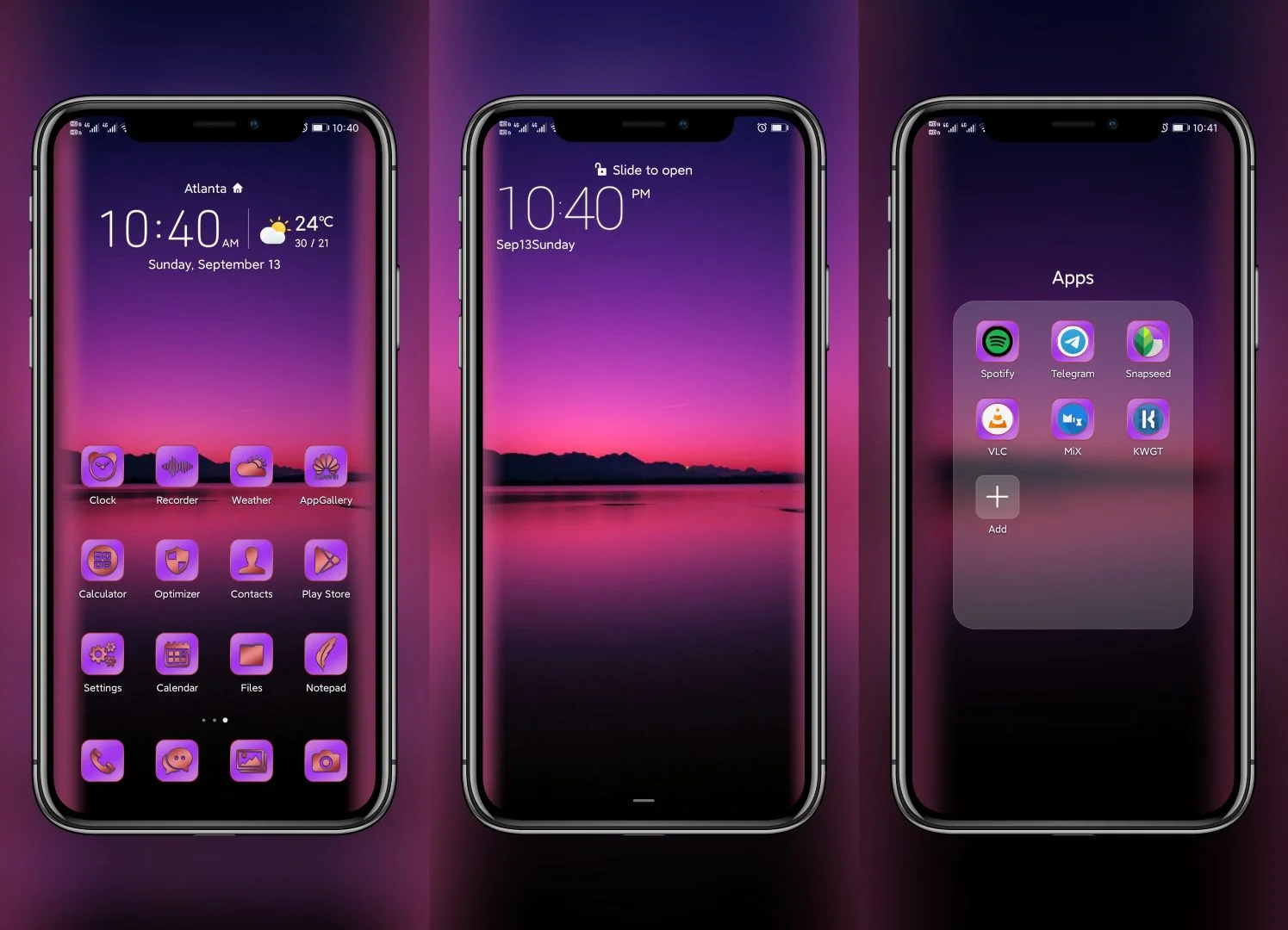Sunset at sea EMUI Theme