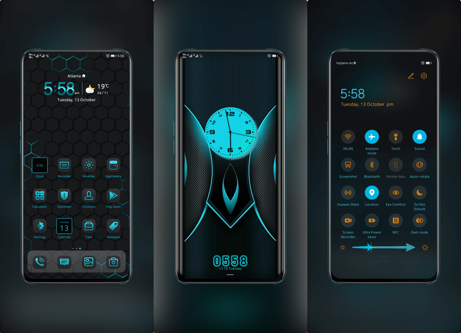 Black Neon EMUI Theme