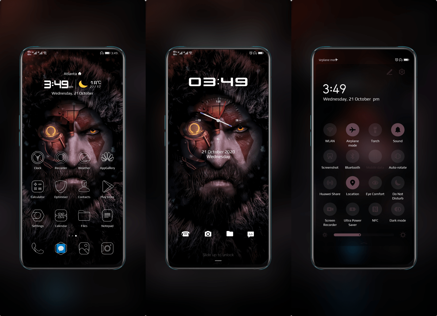 Cyberpunk Kratos EMUI Theme