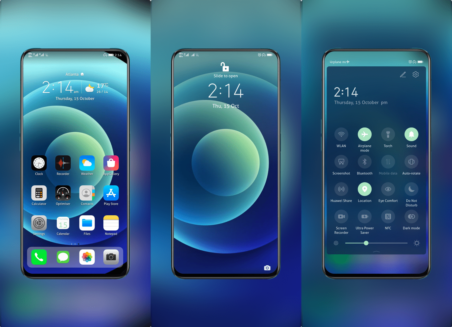 iPhone 12 Blue EMUI Theme