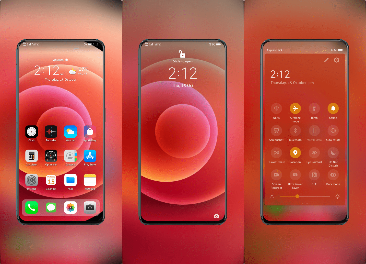 iPhone 12 Orange EMUI Theme