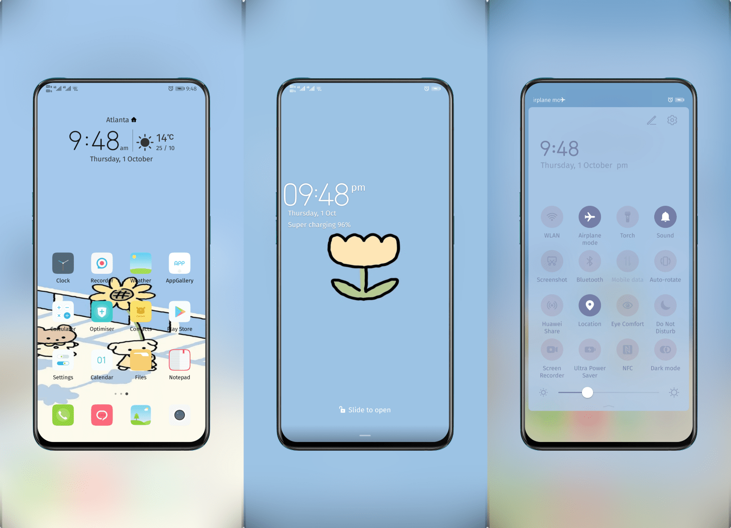 Milk and Mocha Bear Blue EMUI Theme