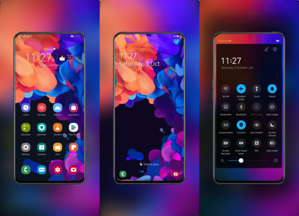 Samsung One UI Dark EMUI Theme