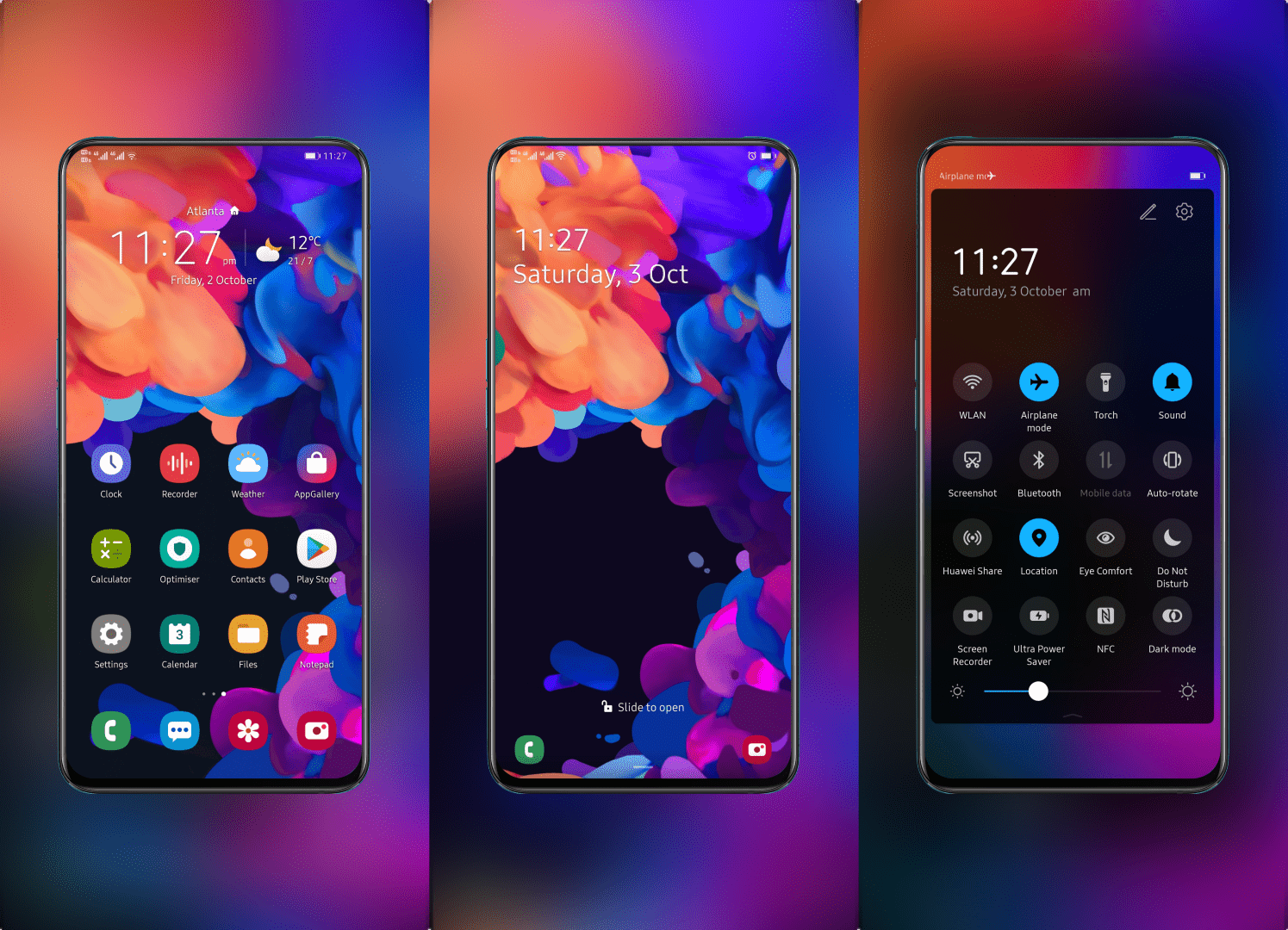 Samsung One UI Dark EMUI Theme