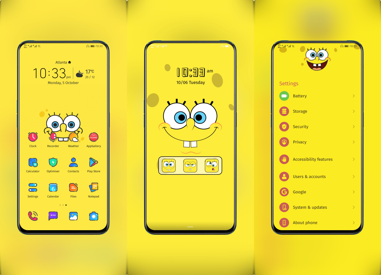 SpongeBob SquarePants EMUI Theme