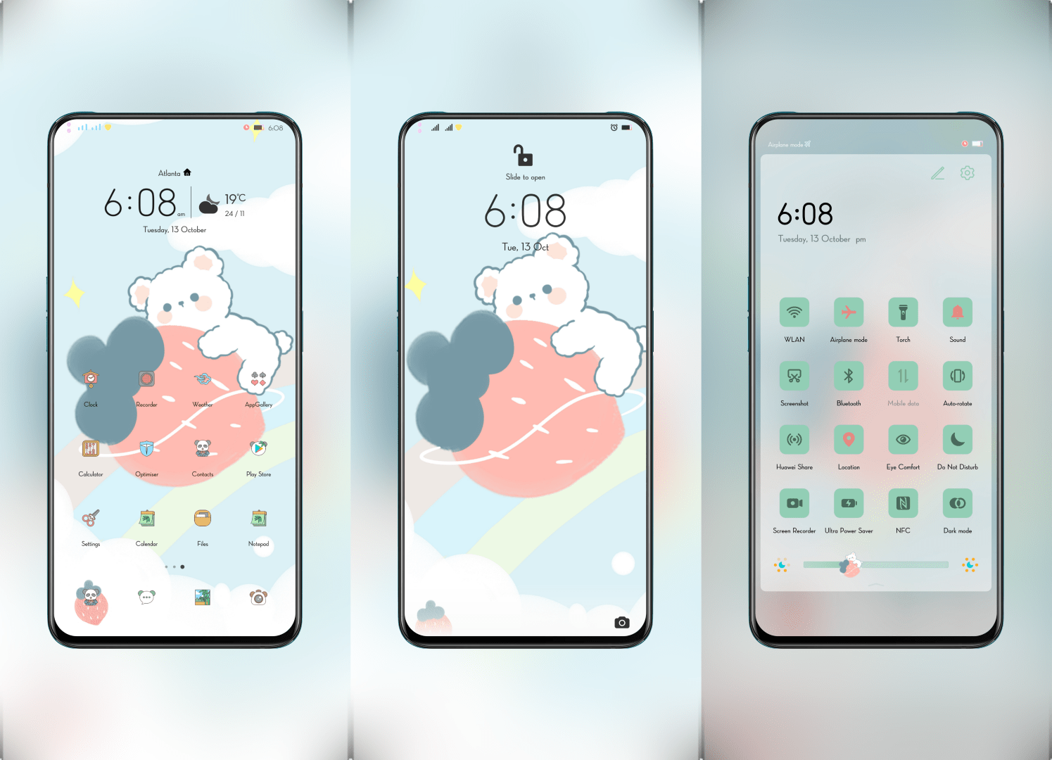Strawberry Bear EMUI Theme