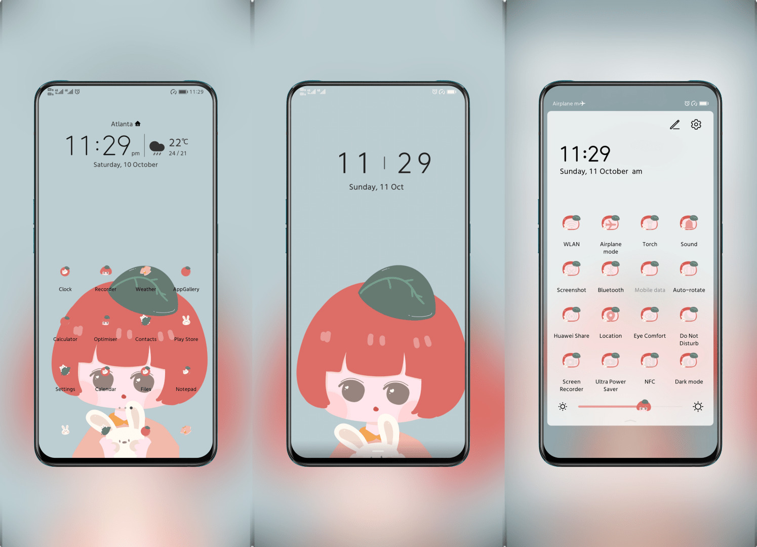 Strawberry Girl EMUI Theme