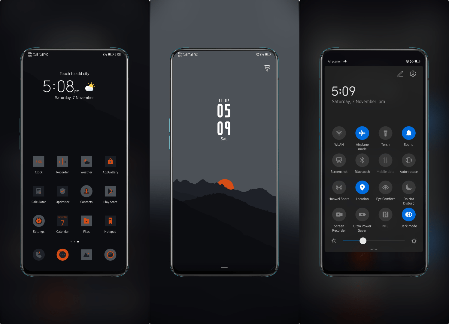 Ink Orange EMUI Theme