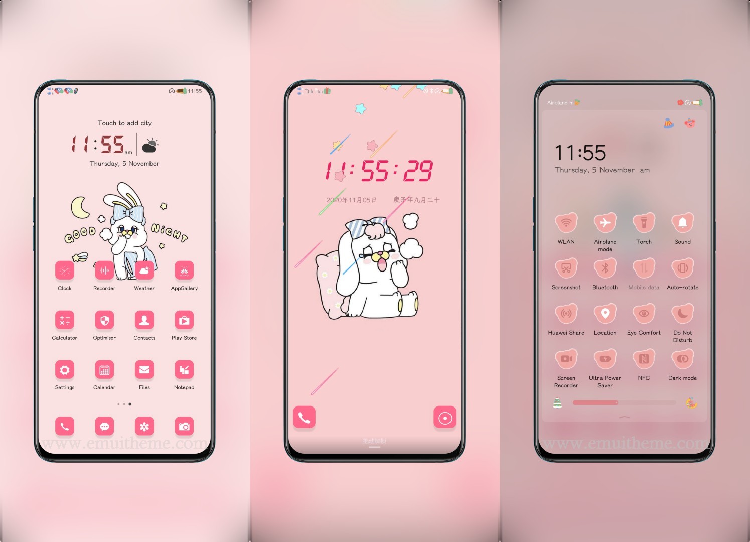 Pink Bunny Theme For Emui 1211109 And Magic Ui 5432 Huawei Theme