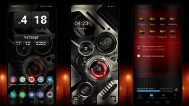 Gear Dark Clock EMUI Theme