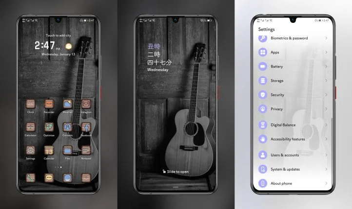 Wooden Guitar EMUI Theme