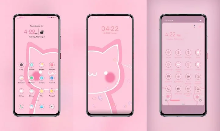 Pink Peach Cat EMUI Theme