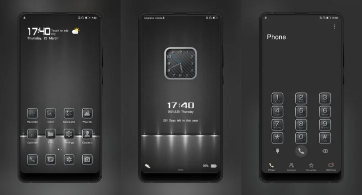 Dark blue night luxury EMUI Theme