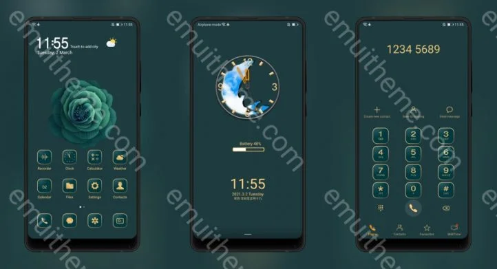 Golden Dark Rose EMUI Theme
