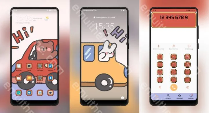 Hi Rabbit and Bear EMUI Theme