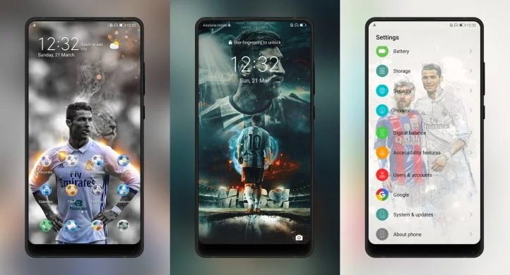 Ronaldo and Messi EMUI Theme