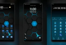 Black and blue gradient EMUI Theme