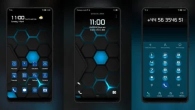 Black and blue gradient EMUI Theme
