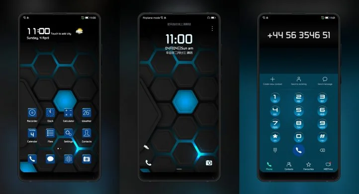 Black and blue gradient EMUI Theme