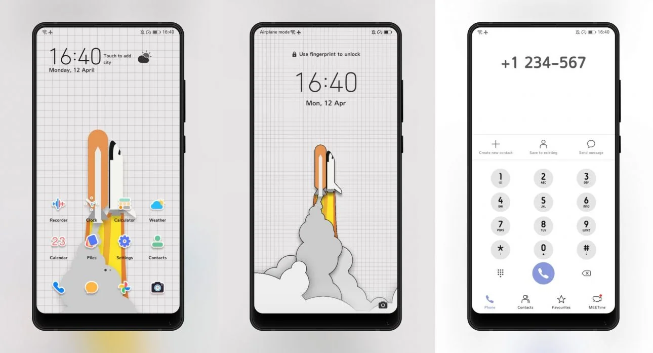 Stereoscopic White EMUI Theme