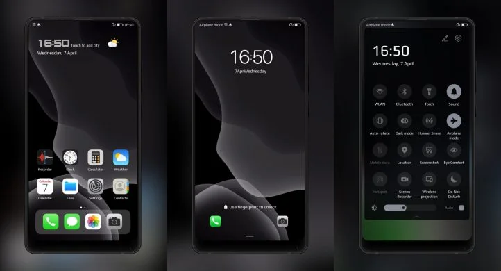 iOS Dark EMUI Theme