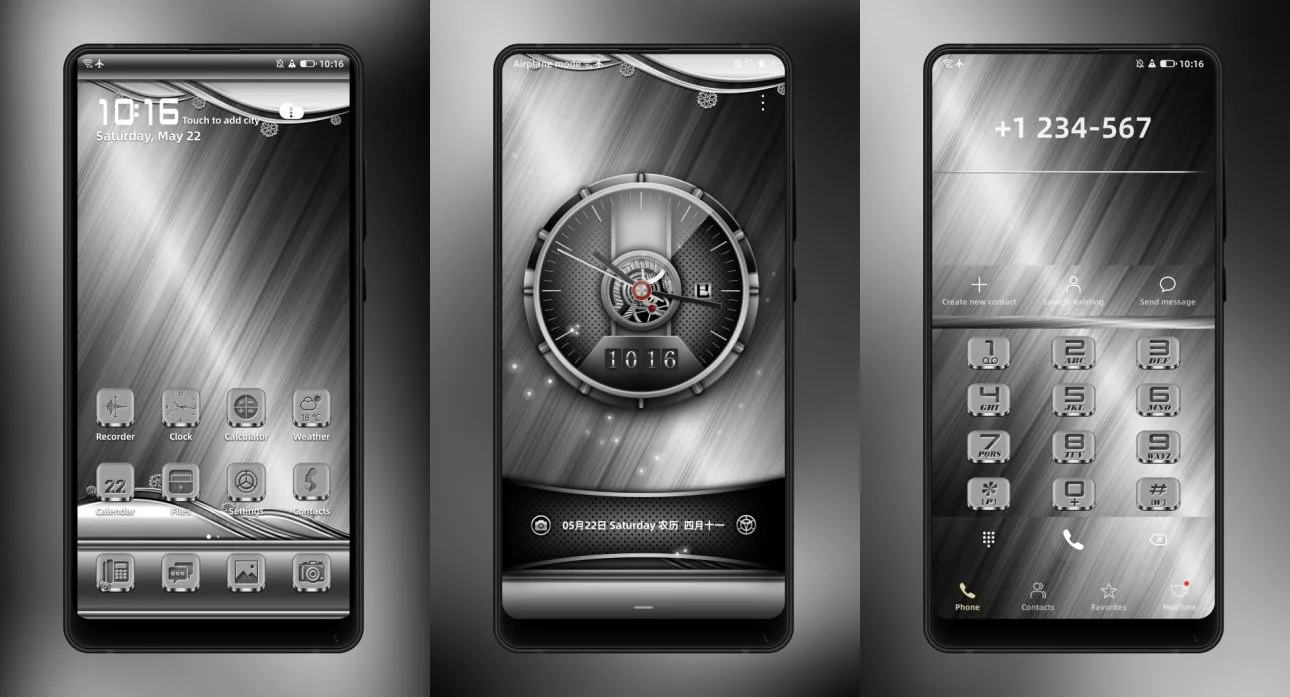 Brushed metal EMUI Theme