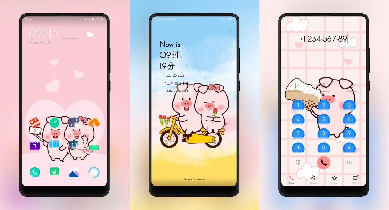 Happy pig EMUI Theme