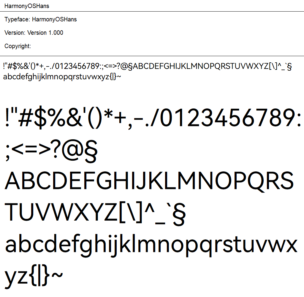 HarmonyOSHans Font