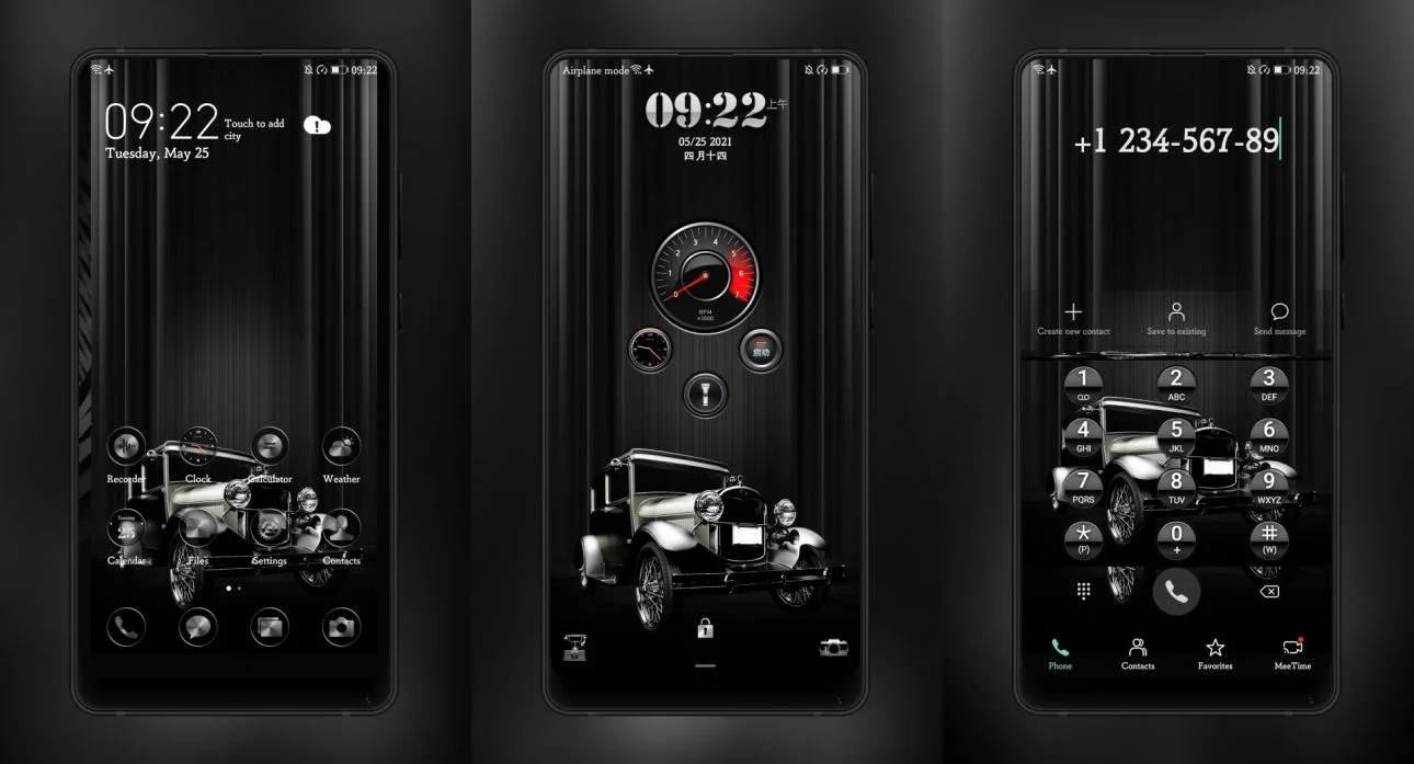 Old Silver car flash EMUI Theme