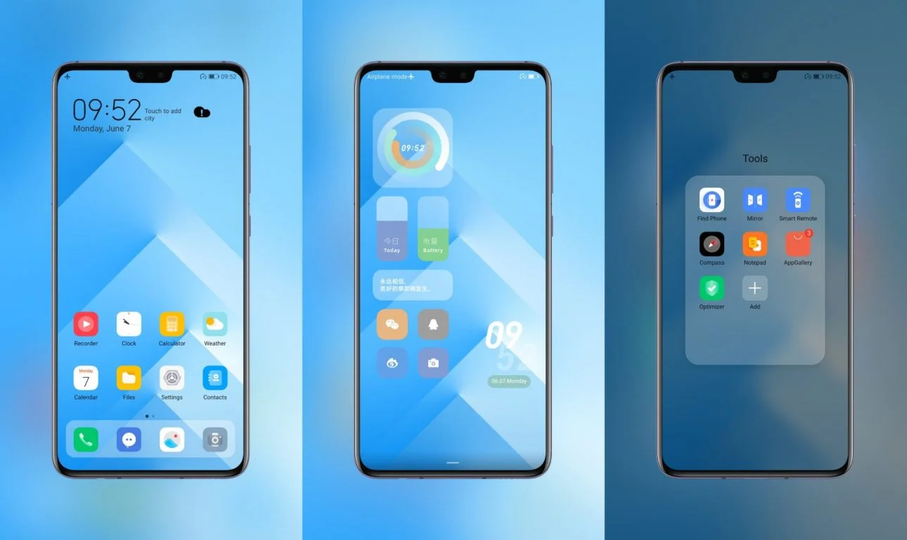 Clear Blue UI EMUI Theme