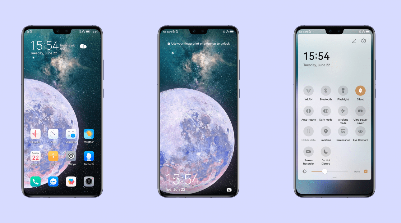 Purple Moon one take EMUI Theme