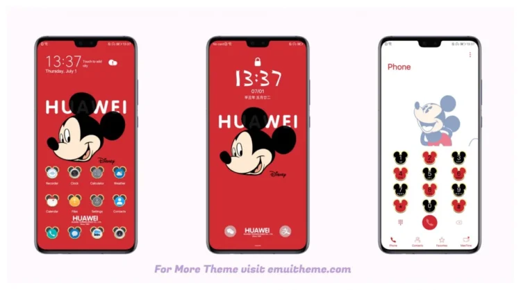 Mickey Mouse Red EMUI Theme