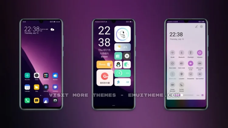 Neon purple EMUI Theme