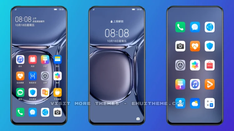 Blue Moonstone one take EMUI Theme