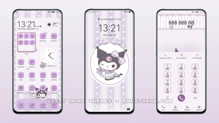 Kuromi v12 EMUI Theme