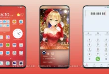 Sky Blue Red EMUI Theme