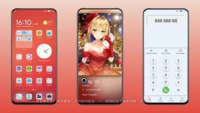 Sky Blue Red EMUI Theme