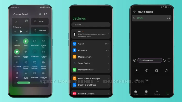 iOS 15 Dark EMUI Theme